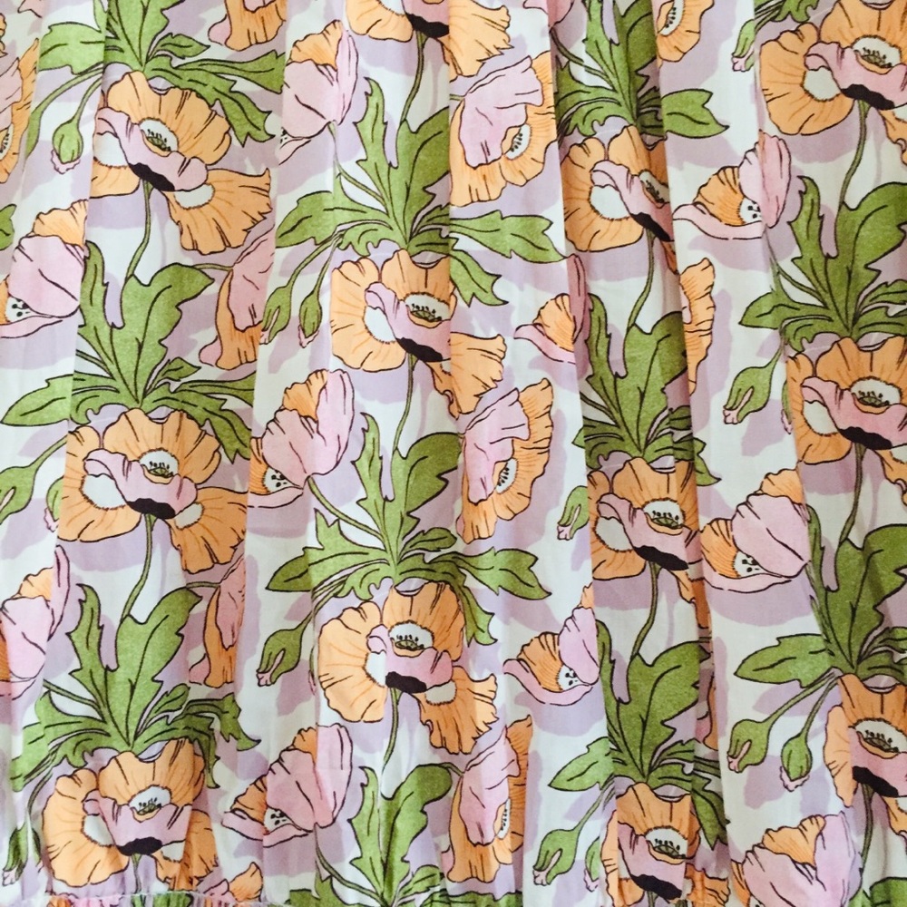 J Crew Liberty London Butterfield Poppy Smocked Waist Dress Prairie Cottagecore - Picture 6 of 13